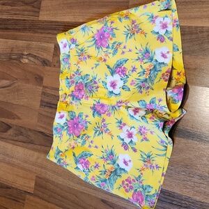 Ralph Lauren Vintage 90's Yellow Tropical Floral Shorts Size 8
